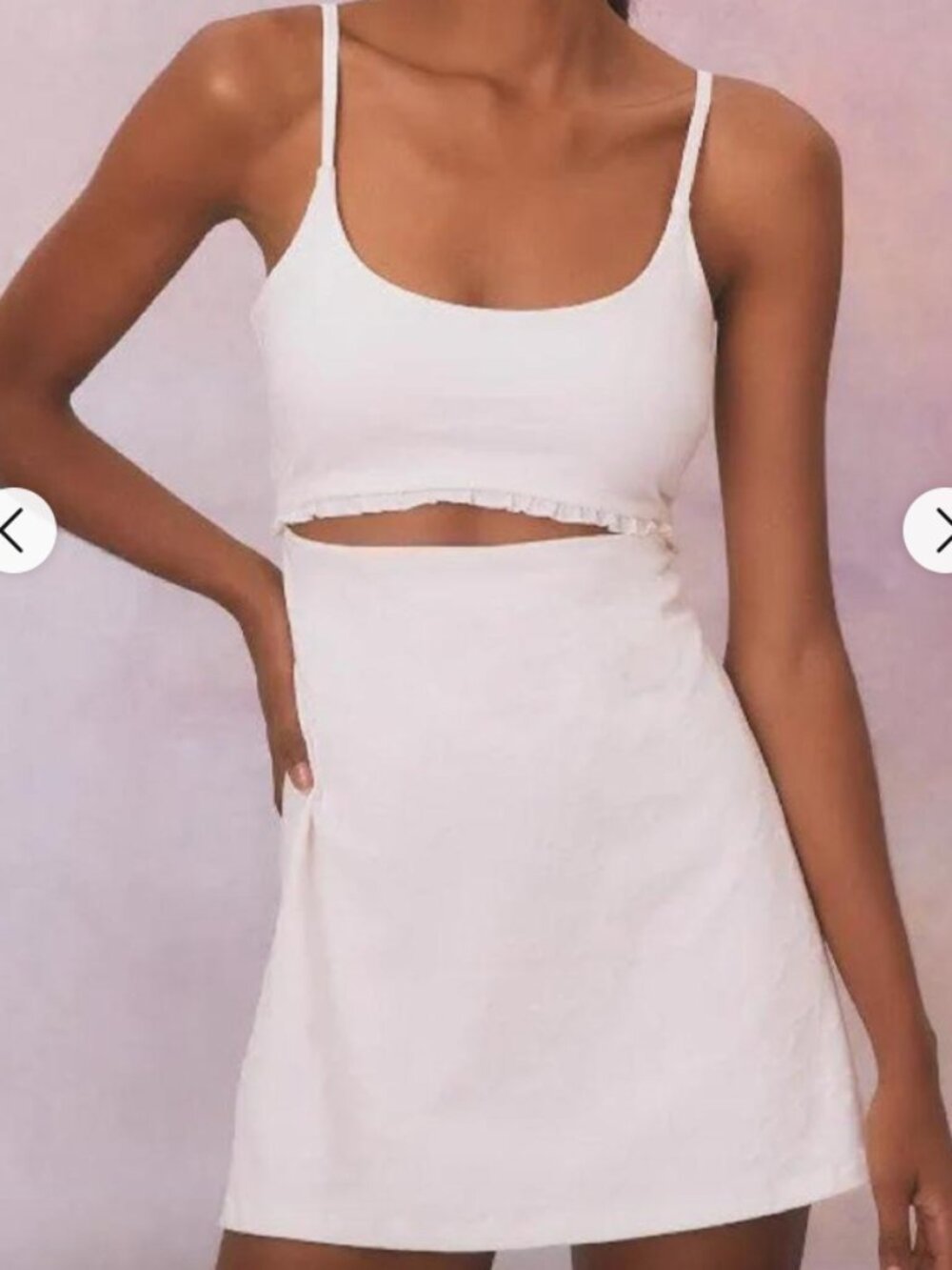 LOVESHACKFANCY Ergo Bow Jacquard Active Cutout Tennis Dress White, Size M